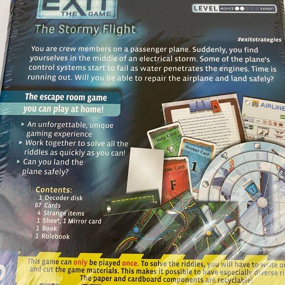 Exit the Game The Stormy Flight Escape Room at Home Game 1-4 Players Ages 10+ - Picture 8 of 8
